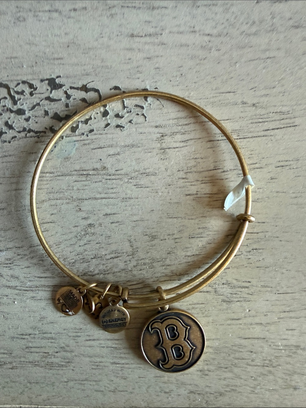 Alex and Ani Gold Boston 'B' Expandable Charm Bangle